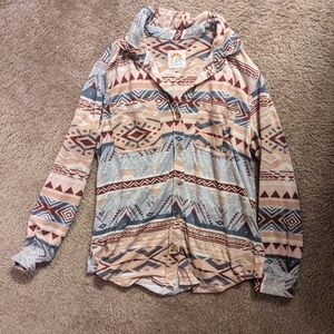 C&C California Soft And Cozy Geometric Patterned Button-Up Shirt